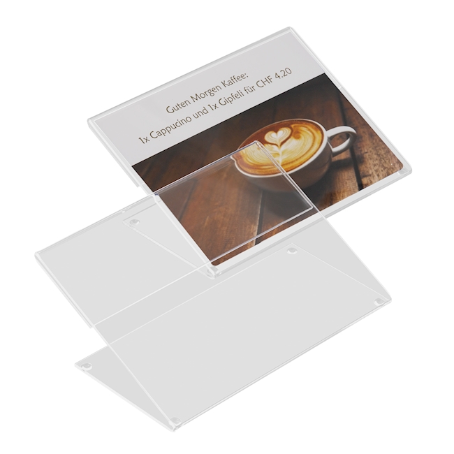 Sign holder 45°, A5